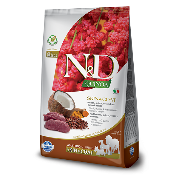 Farmina Natural & Delicious Quinoa Functional Skin & Coat Venison for Dogs 藜麥天然鹿肉椰子毛皮護理 2.5kg